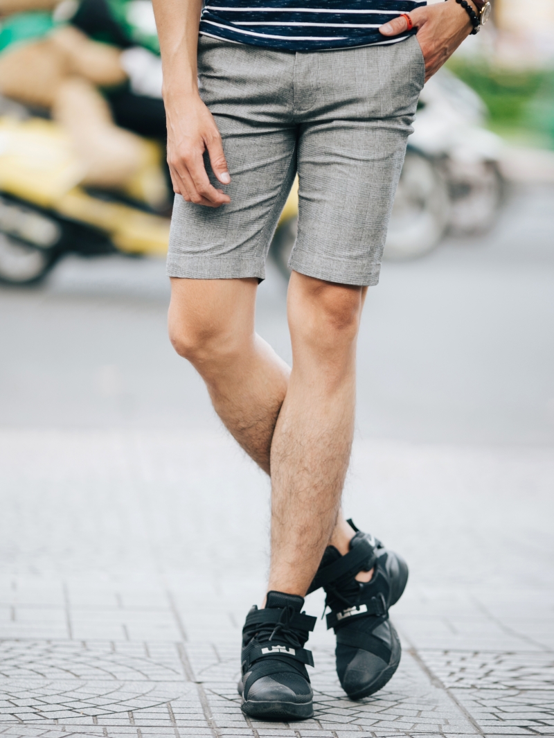 Quần short ca rô xám qs91 - 1