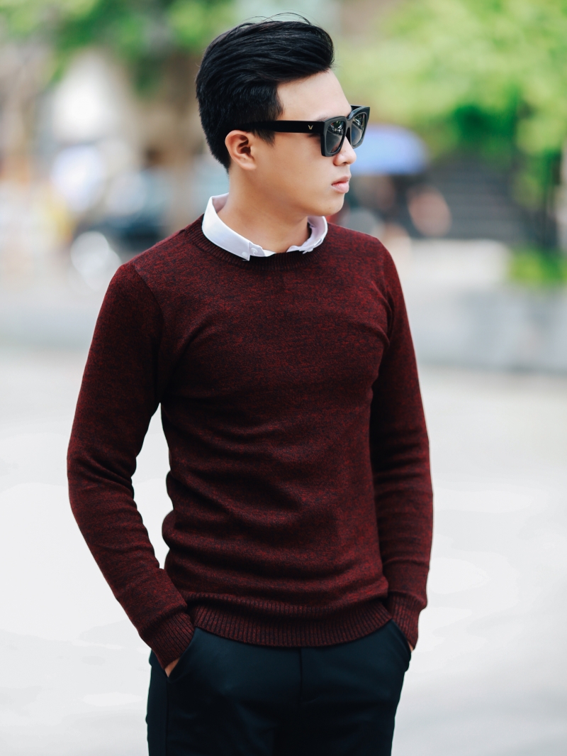 Áo len đỏ đô al107 - 1