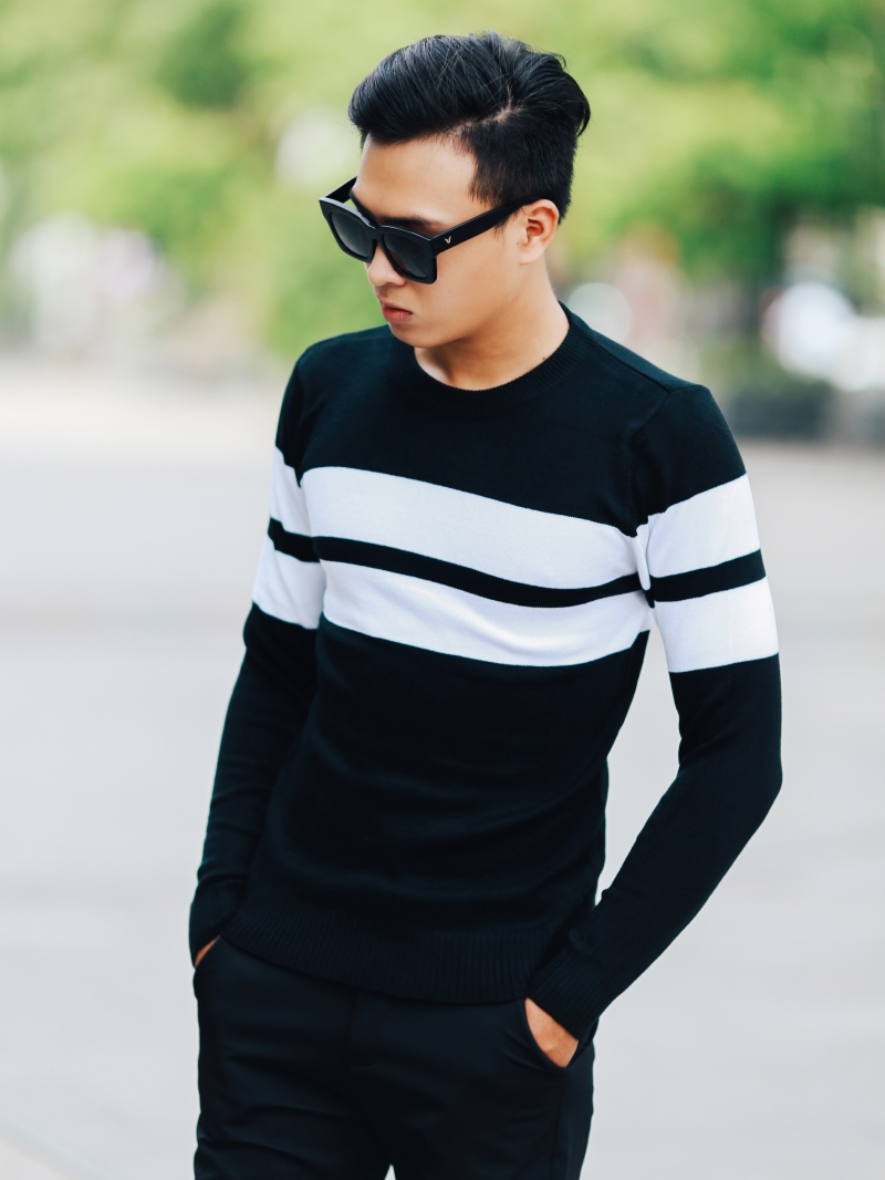 Áo len màu đen al103 - 1