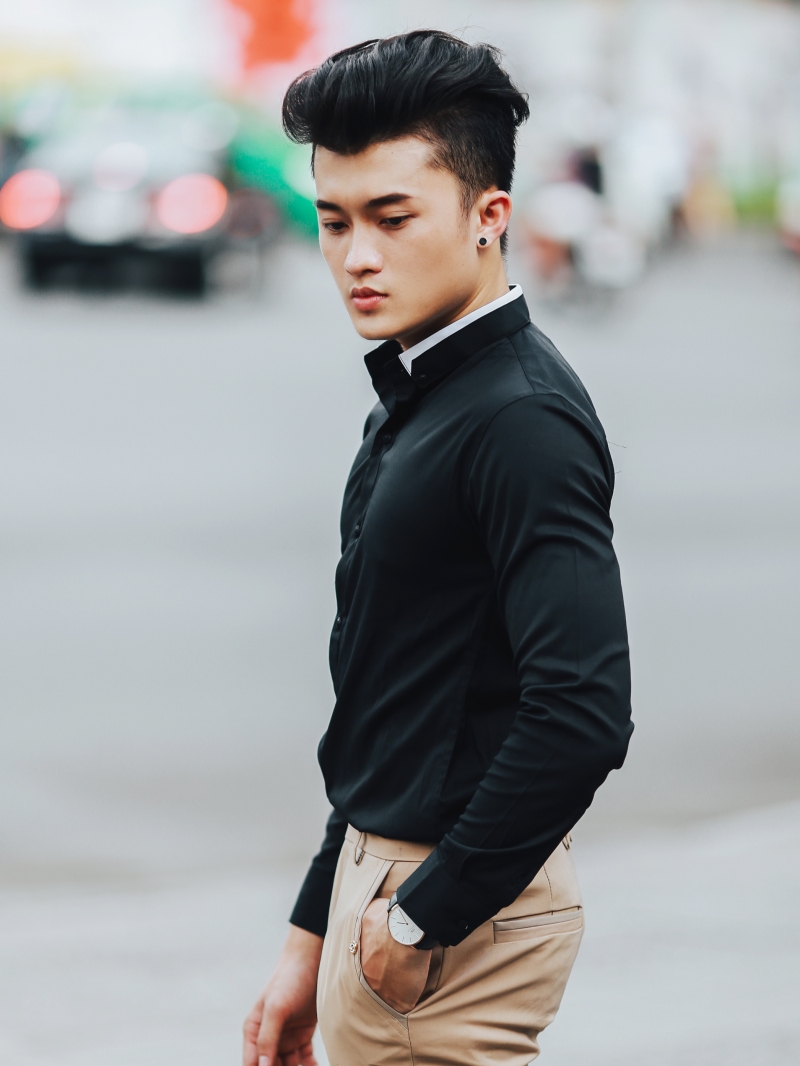 Áo sơ mi đen asm861 - 2