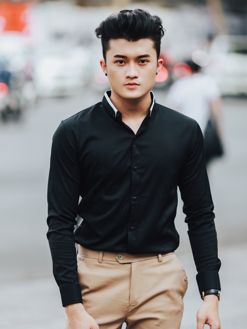 Áo sơ mi đen asm861 - 1