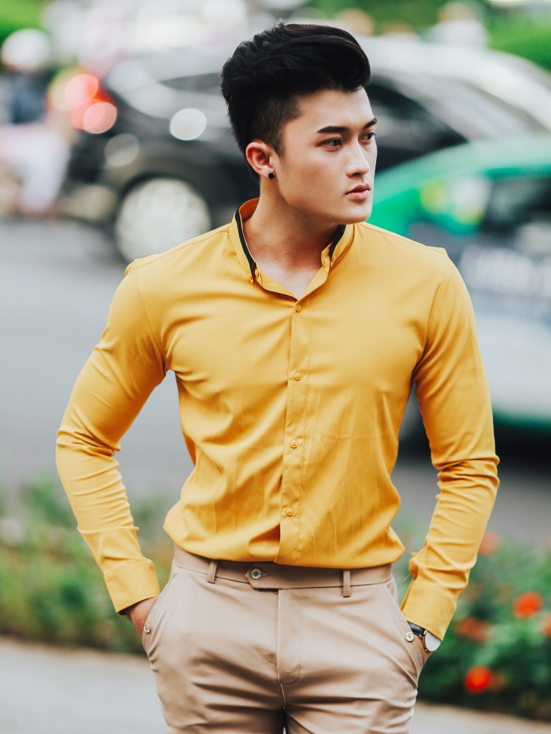 Áo sơ mi vàng asm861 - 2