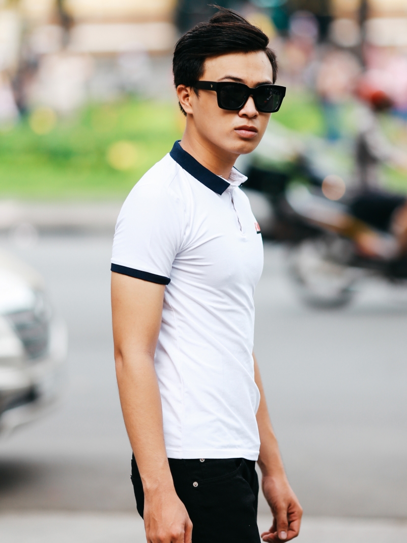 Áo thun có cổ trắng at668 - 2