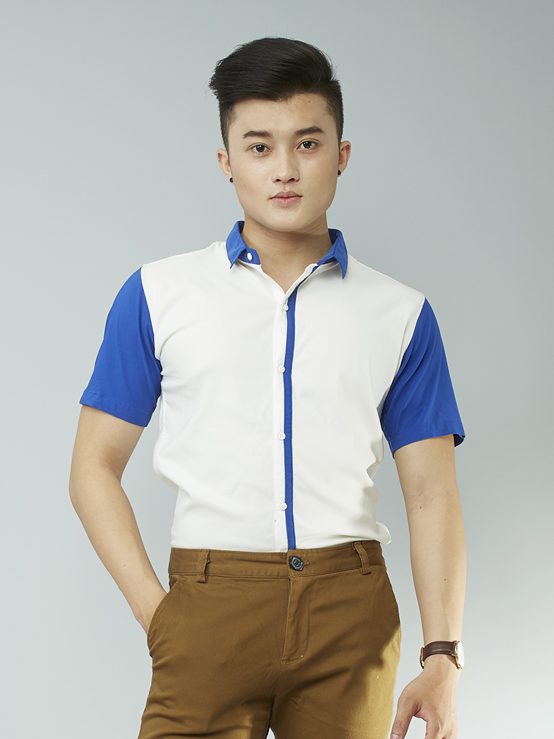 Áo sơ mi ngắn tay kem asm870 - 1