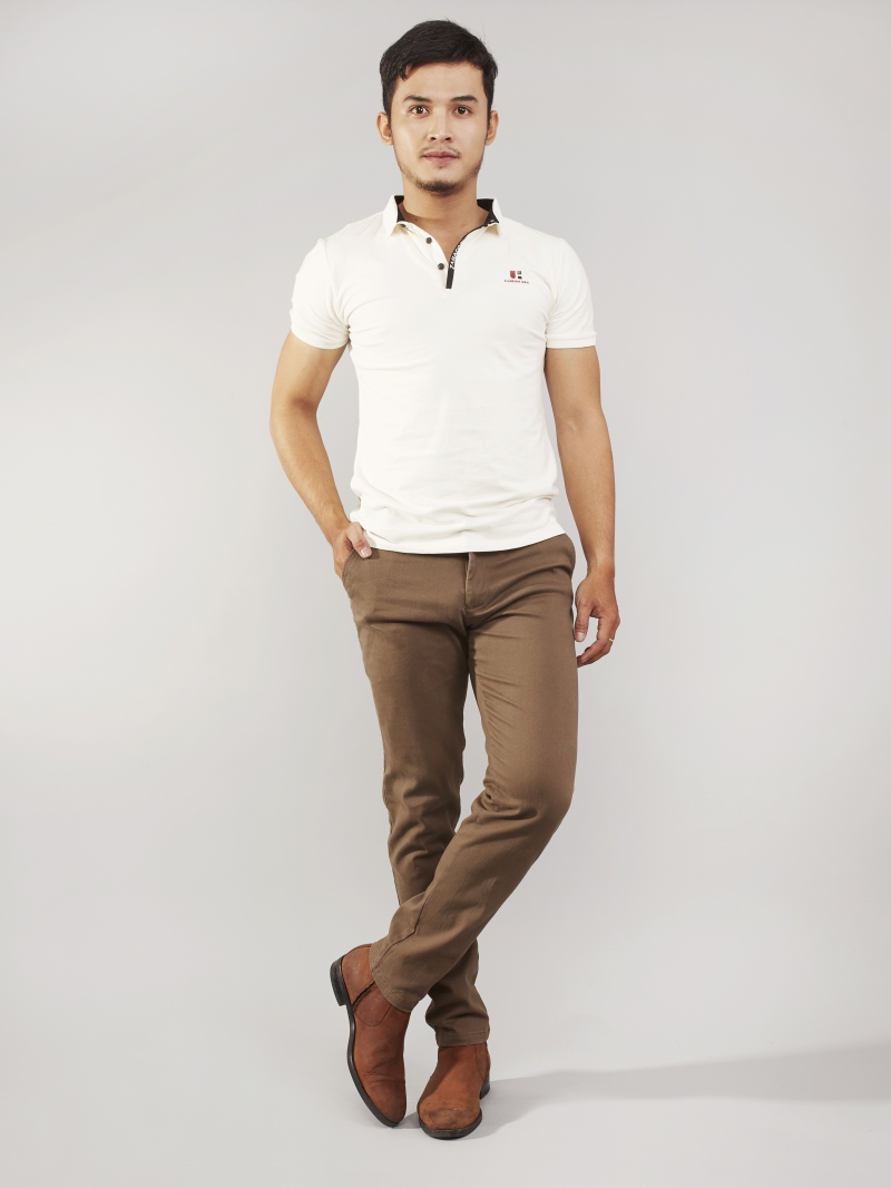 Quần kaki nâu đậm qk161 - 1