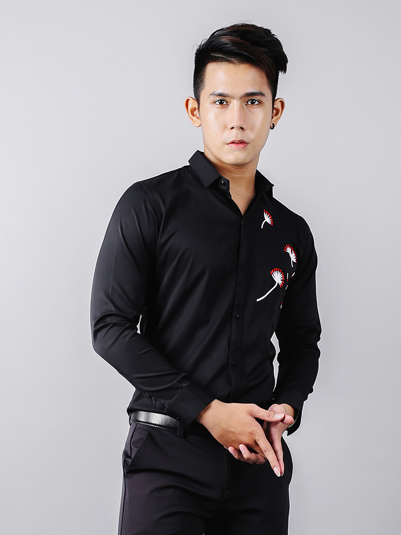 Áo sơ mi đen asm874 - 1