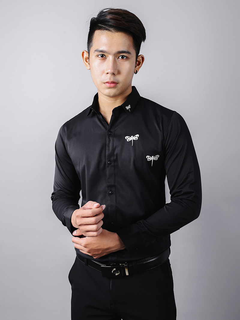 Áo sơ mi đen asm875 - 1