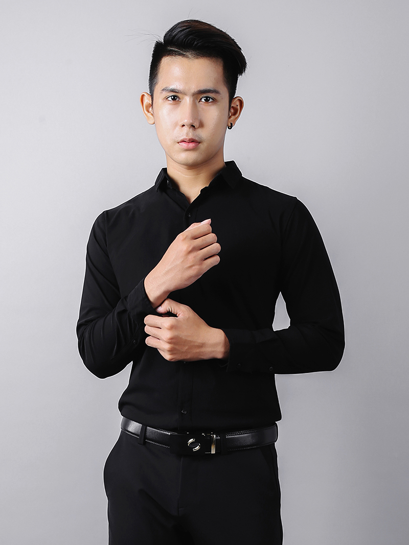 Áo sơ mi đen asm876 - 1