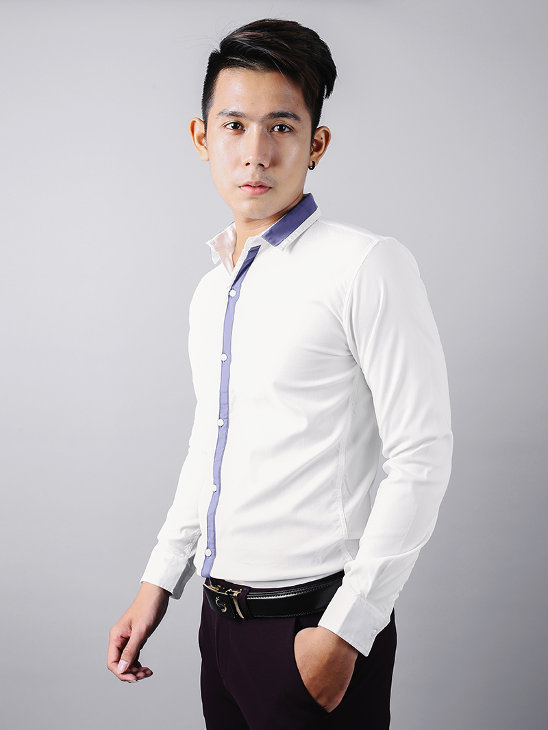 Áo sơ mi trắng kem asm873 - 1