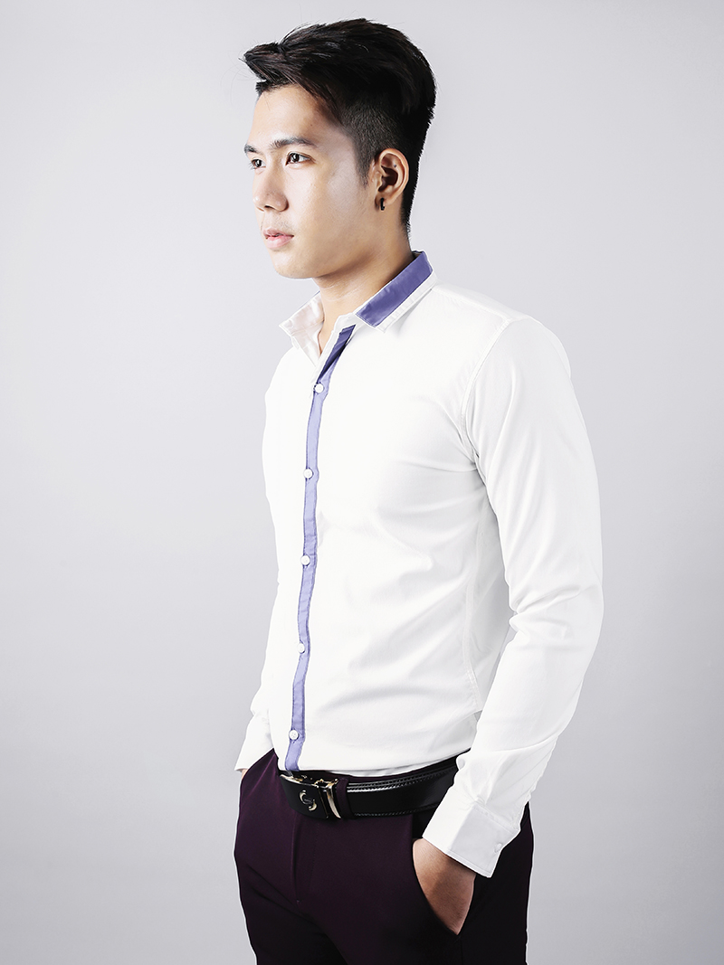 Áo sơ mi trắng kem asm873 - 2