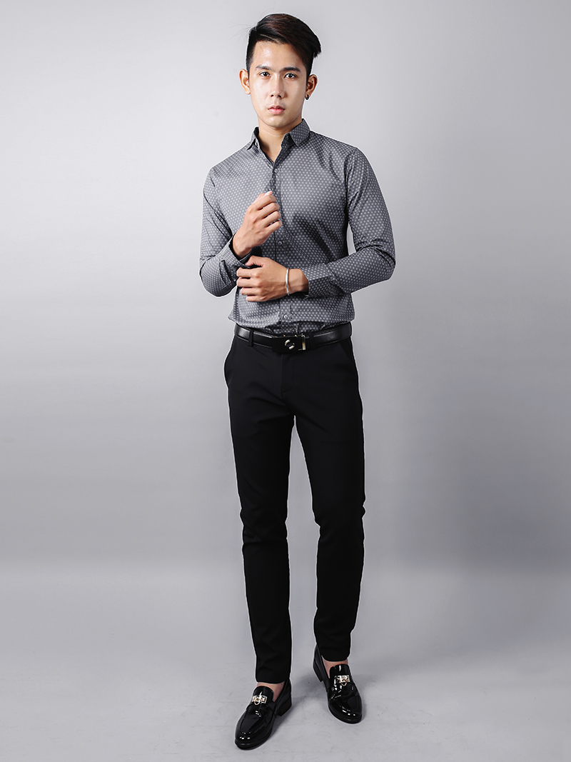 Áo sơ mi xám asm879 - 3