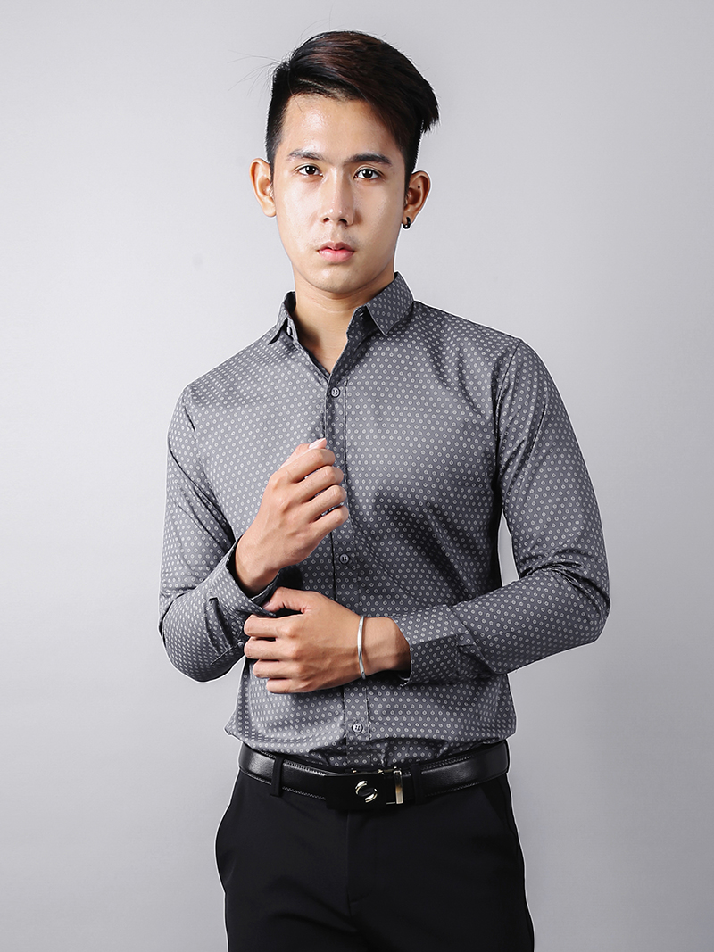 Áo sơ mi xám asm879 - 1