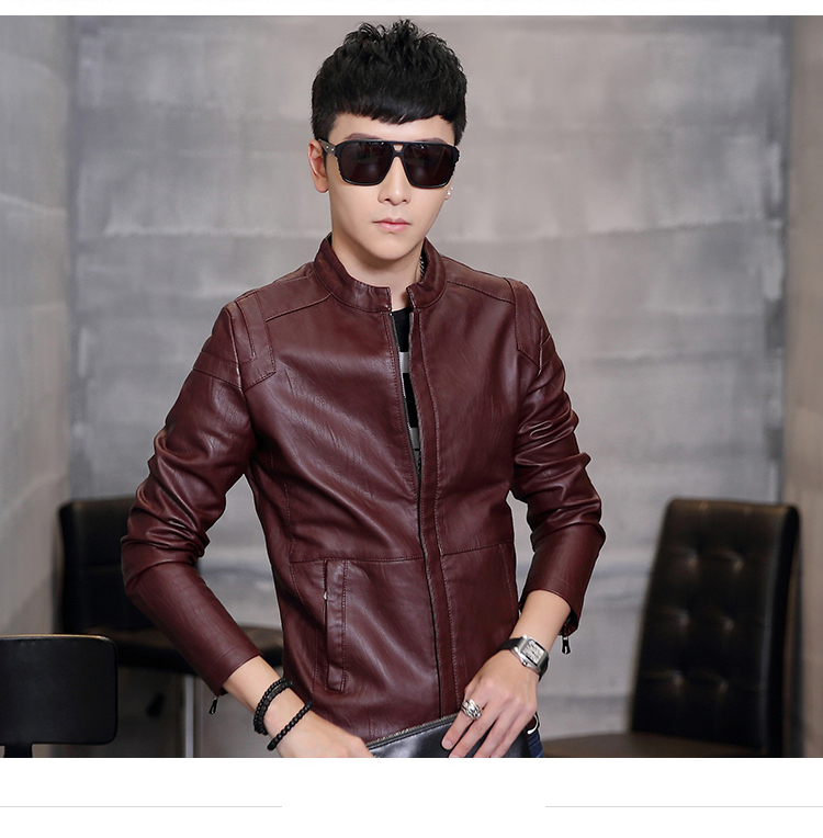 Áo khoác da đỏ mận ak235 - 2