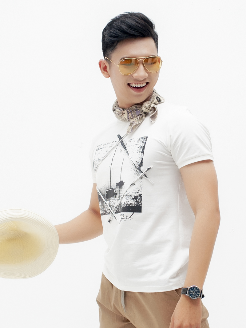 Áo thun trắng kem at766 - 2