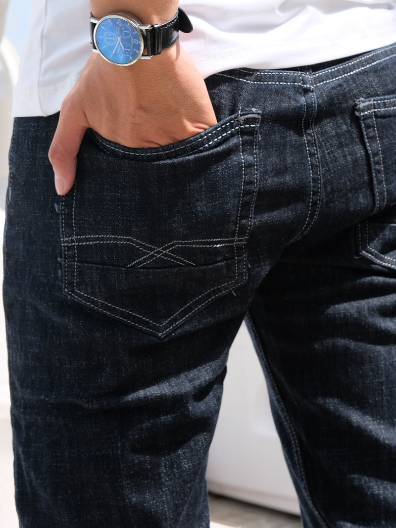 Quần jeans ống đứng xanh đen qj1593 - 3