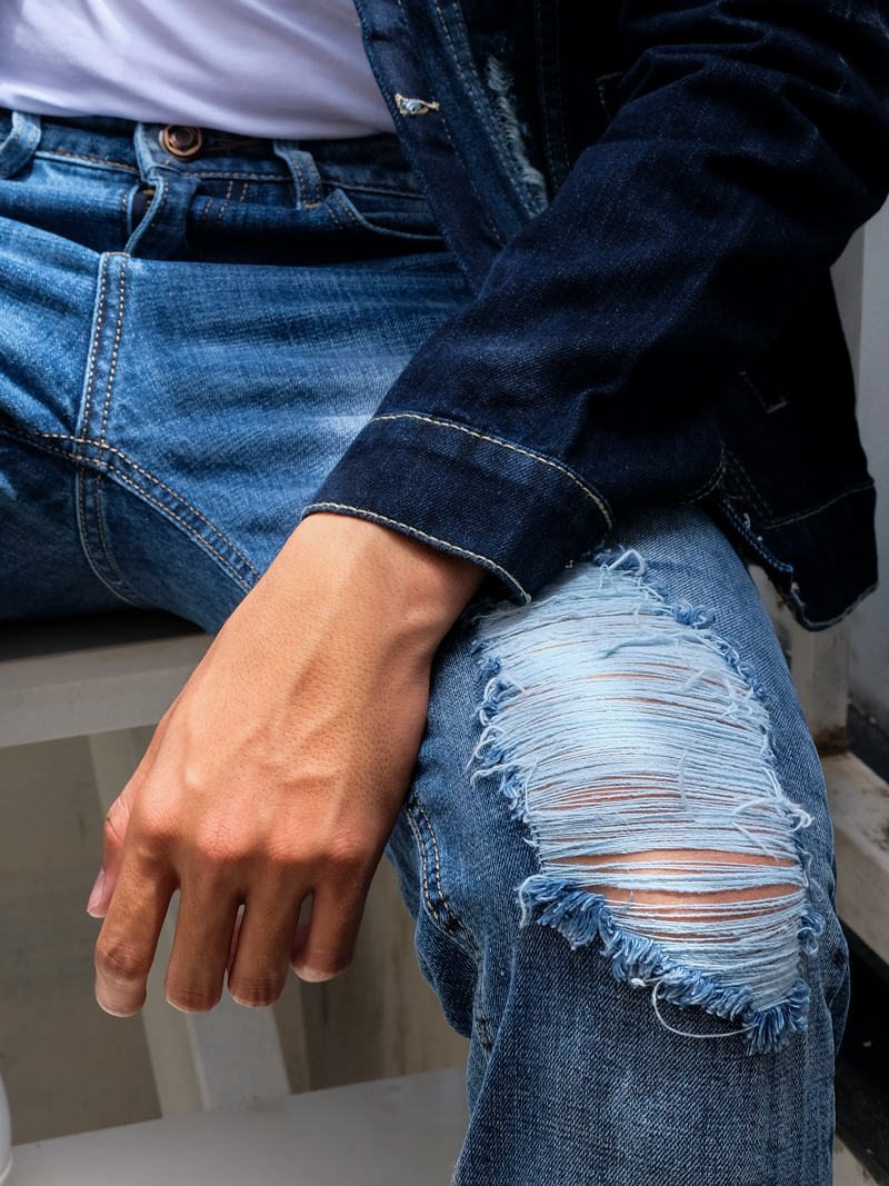 Quần jeans rách xanh qj1573 - 2