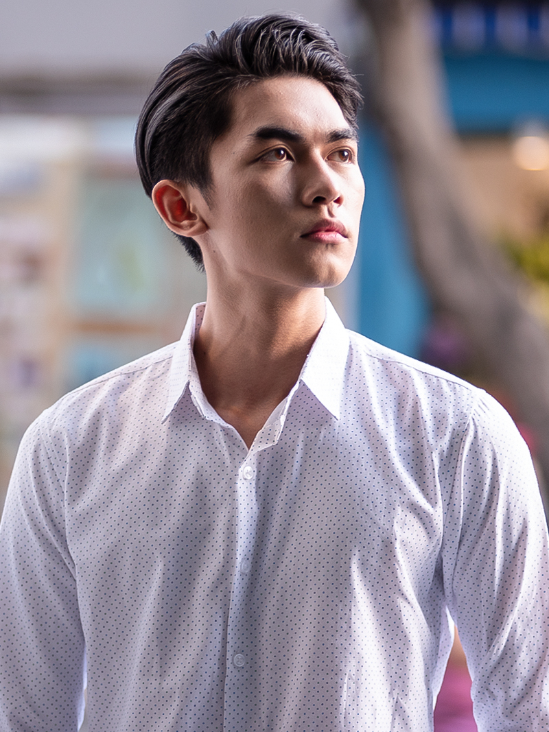 Áo sơ mi họa tiết trắng asm983 - 2