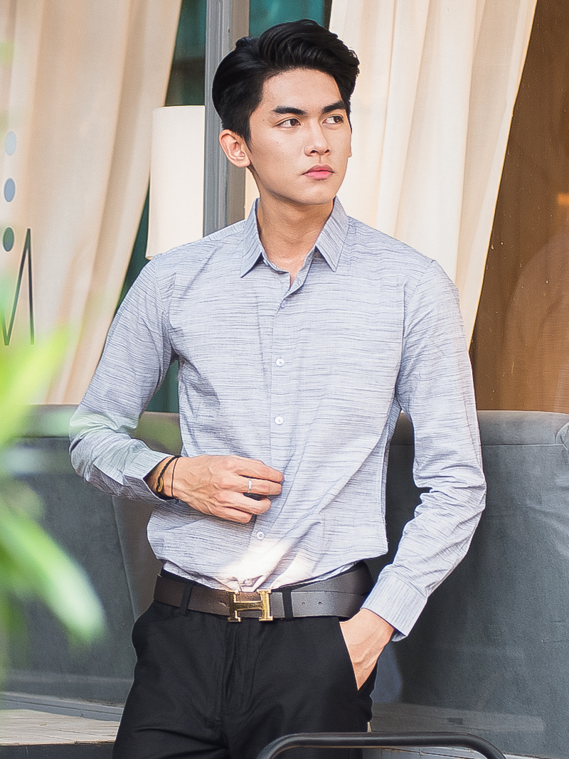 Áo sơ mi họa tiết xám asm982 - 2