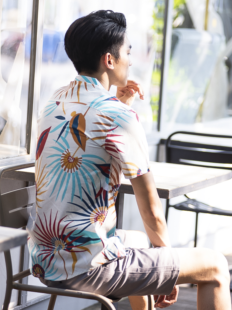Áo sơ mi ngắn tay kem asm988 - 4