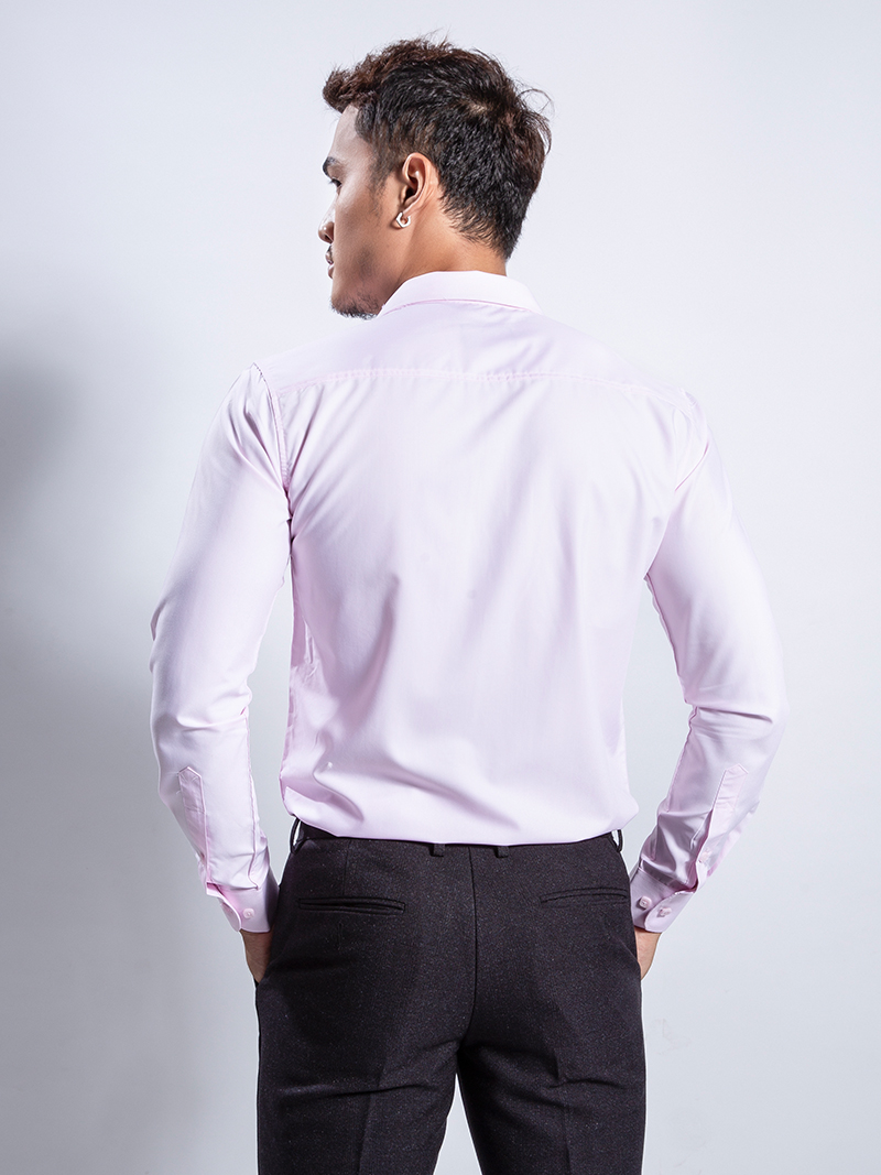 Áo sơ mi modal nazafu asm942 màu hồng - 3