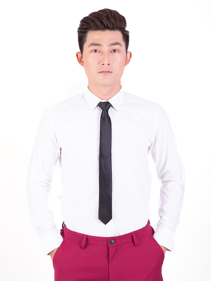 Áo sơ mi modal nazafu asm942 màu trắng - 1