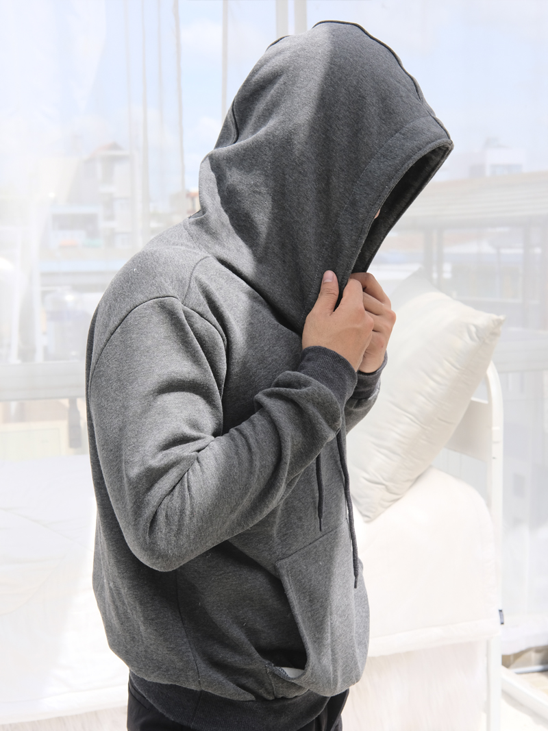 Áo khoác hoodie xám chuột ak242 - 2