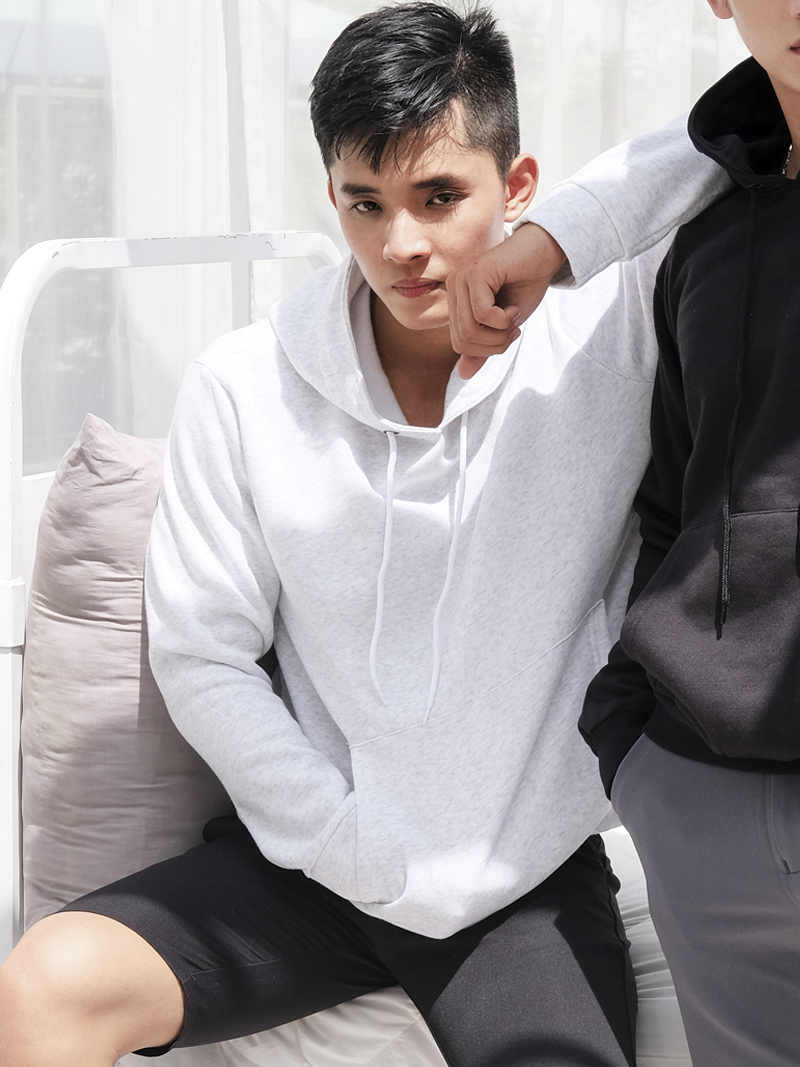 Áo khoác hoodie xám trắng ak242 - 1