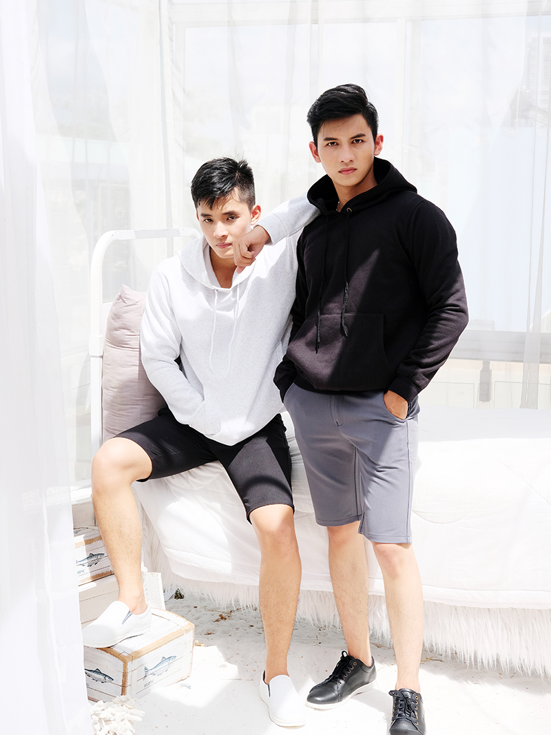 Áo khoác hoodie xám trắng ak242 - 3