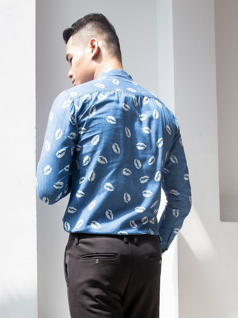 Áo sơ mi denim xanh asm968 - 2