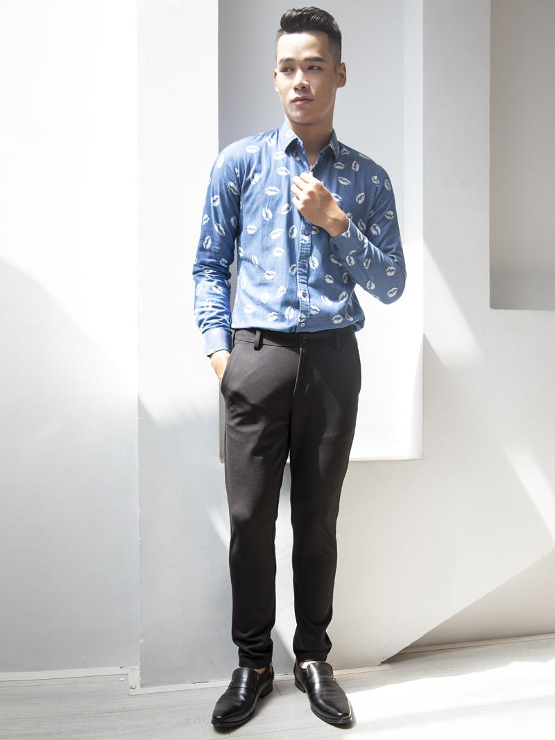 Áo sơ mi denim xanh asm968 - 3