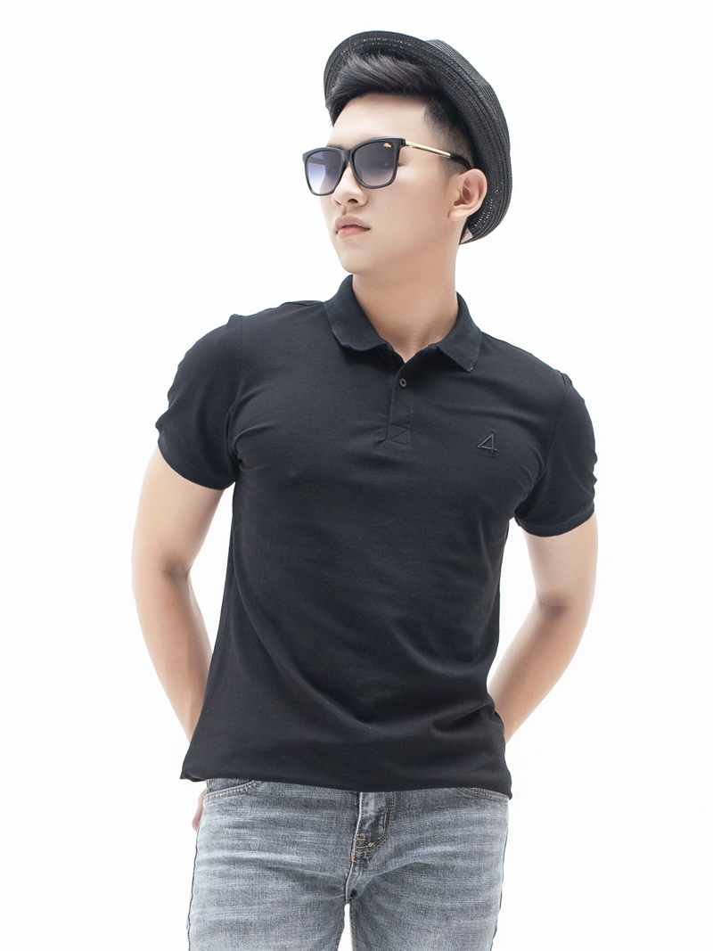 Áo thun polo at781 màu đen - 1
