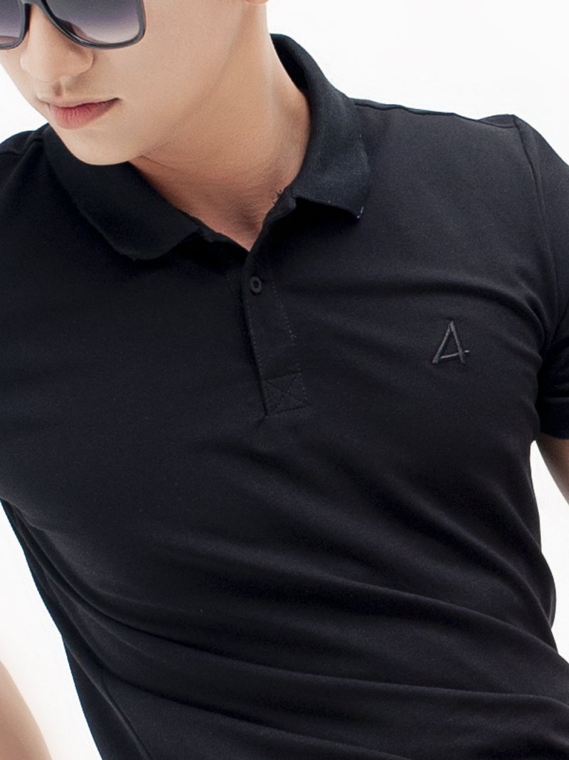 Áo thun polo at781 màu đen - 4