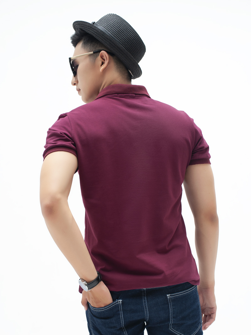 Áo thun polo at781 màu đỏ đô - 3