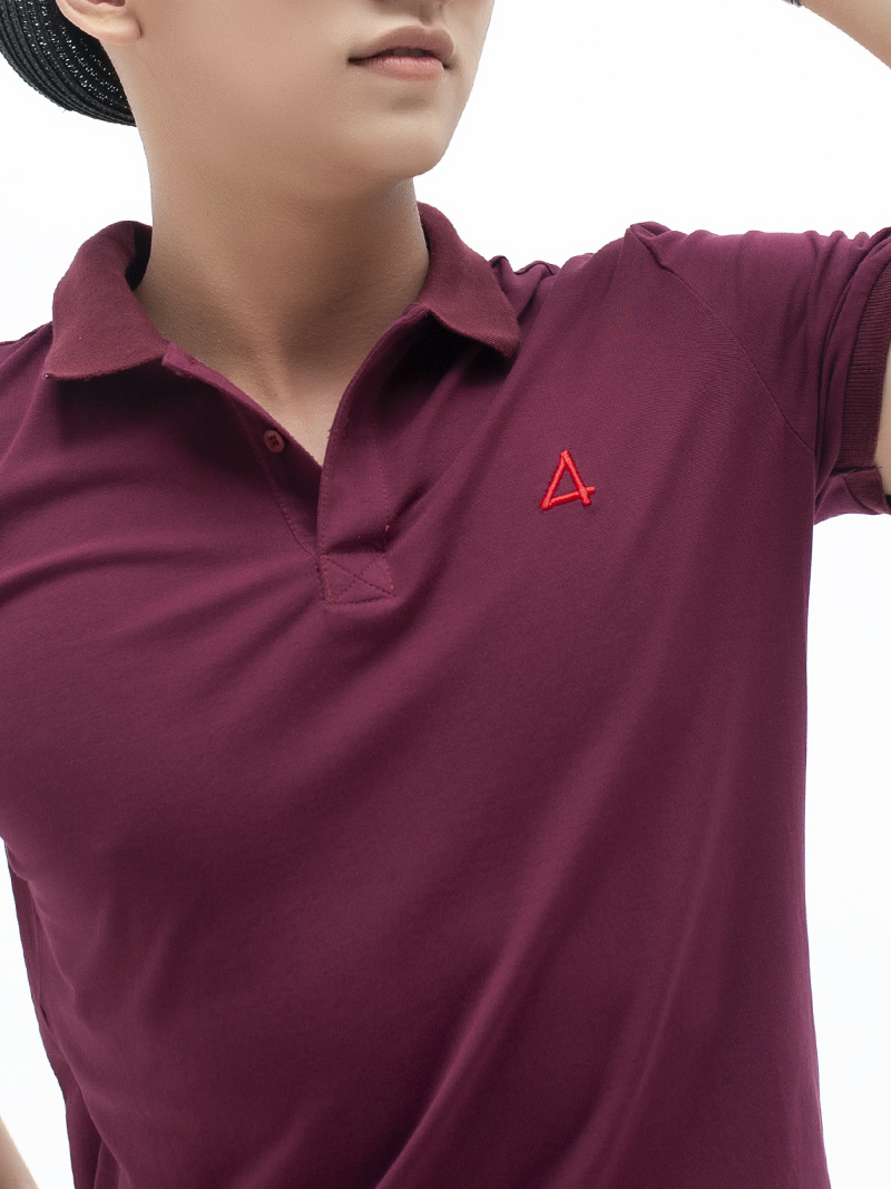 Áo thun polo at781 màu đỏ đô - 5