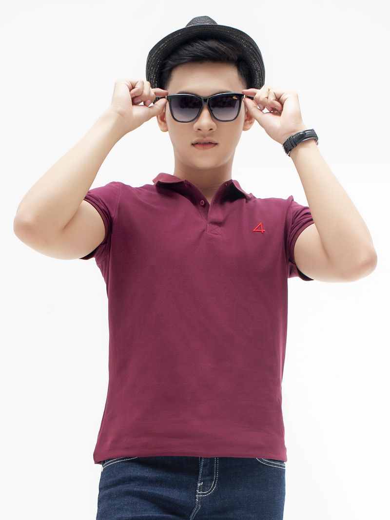 Áo thun polo at781 màu đỏ đô - 2