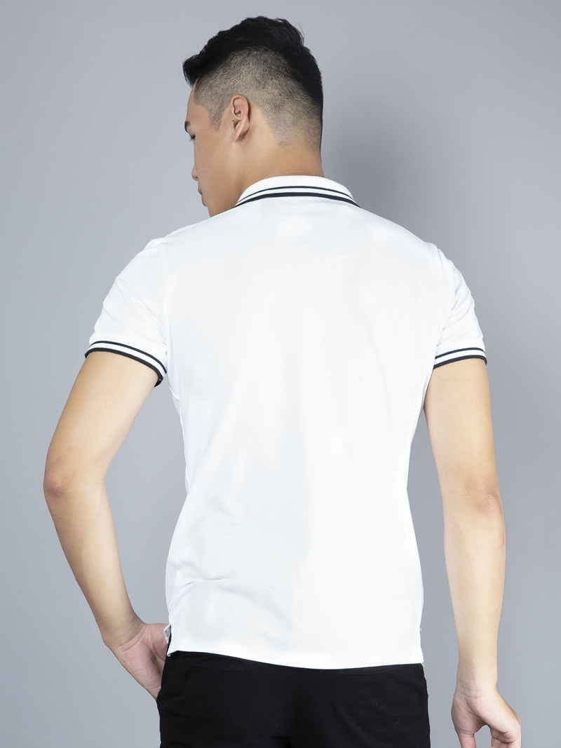 Áo thun polo at780 màu trắng - 3