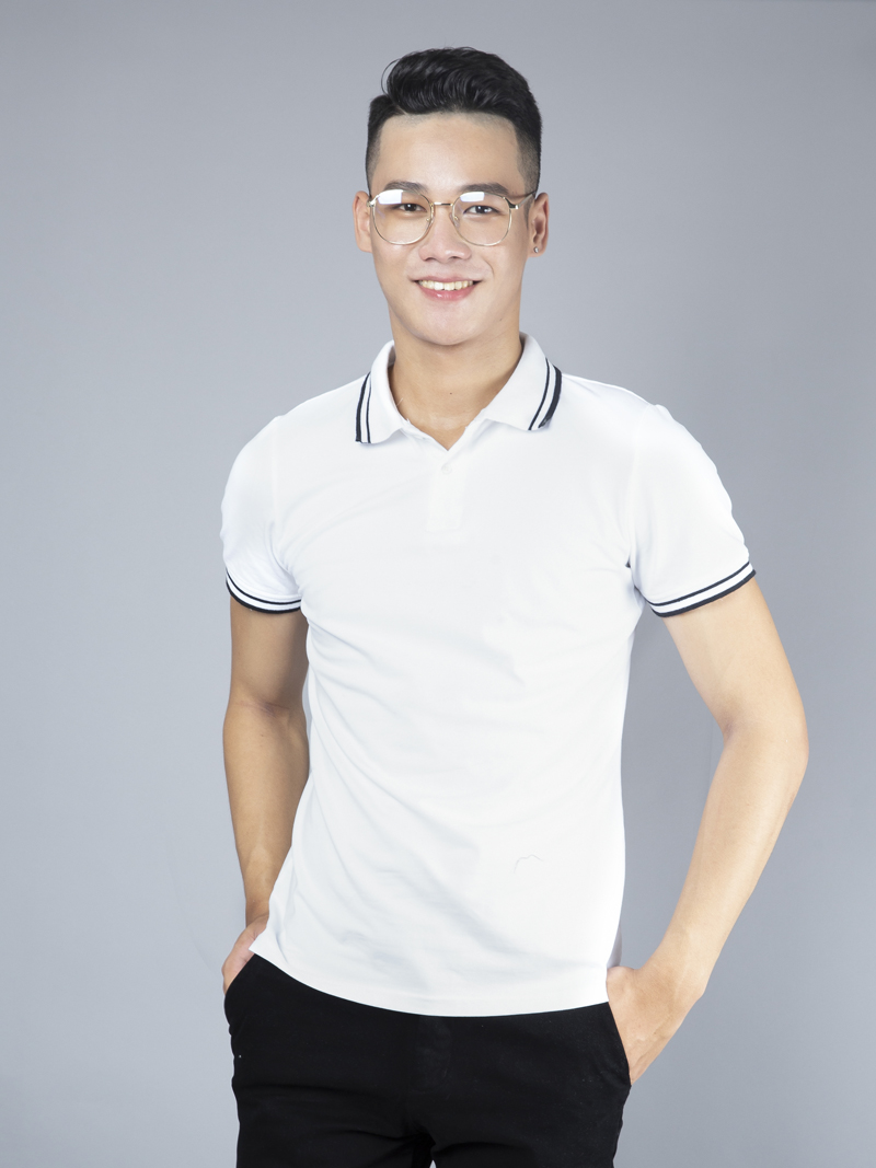 Áo thun polo at780 màu trắng - 2