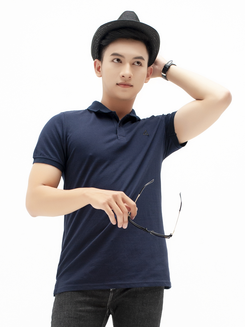 Áo thun polo at781 màu xanh đen - 2