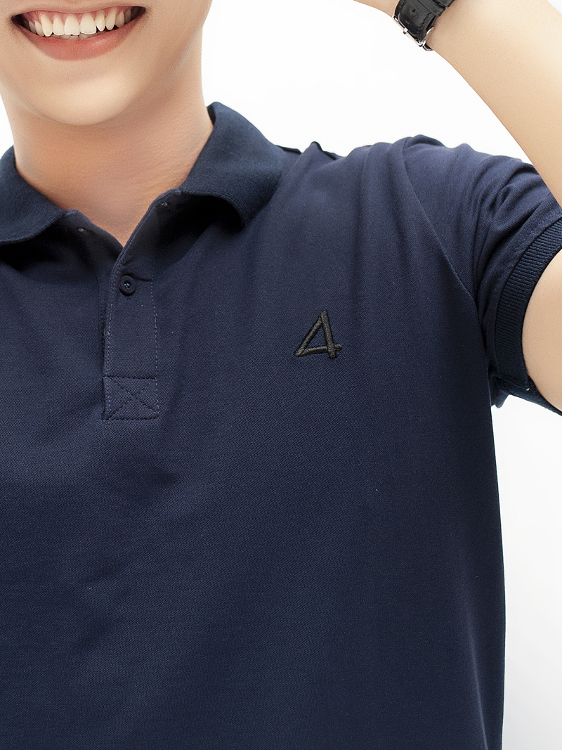 Áo thun polo at781 màu xanh đen - 4