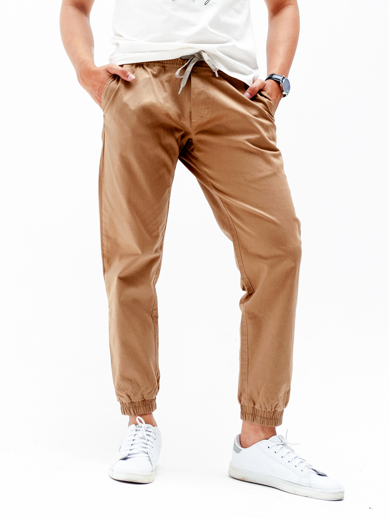 Quần jogger kaki j06 màu vàng kem - 1