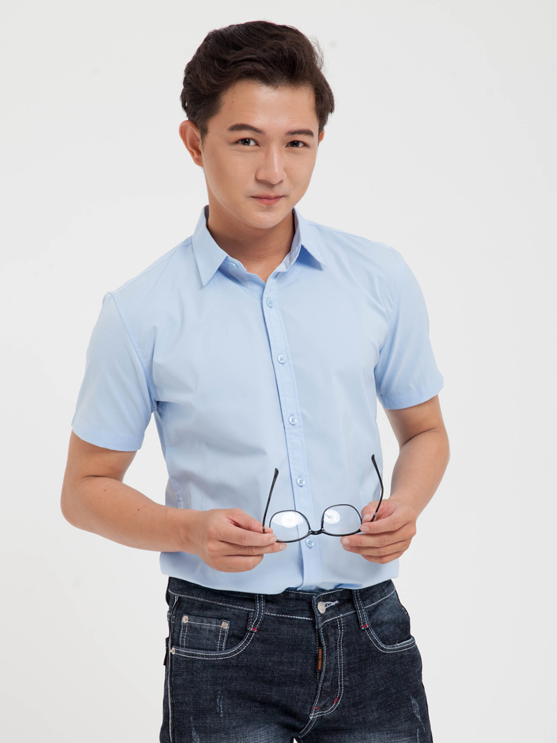 Áo sơ mi ngắn tay xanh biển asm1216 - 1