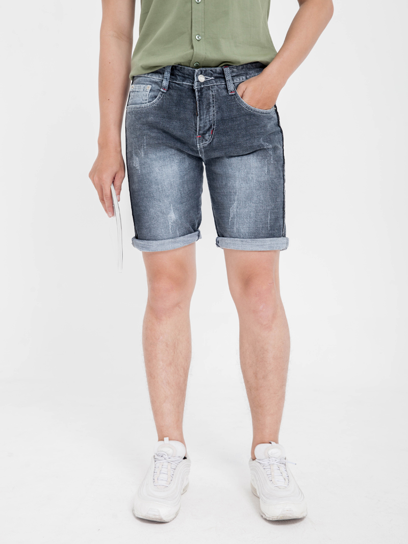 Quần short jean xám chuột đậm qs158 - 1