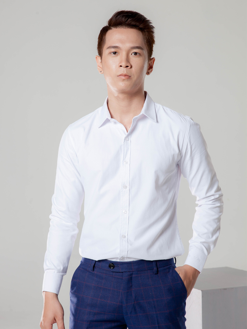Áo sơ mi nazafu trắng 946 - 1