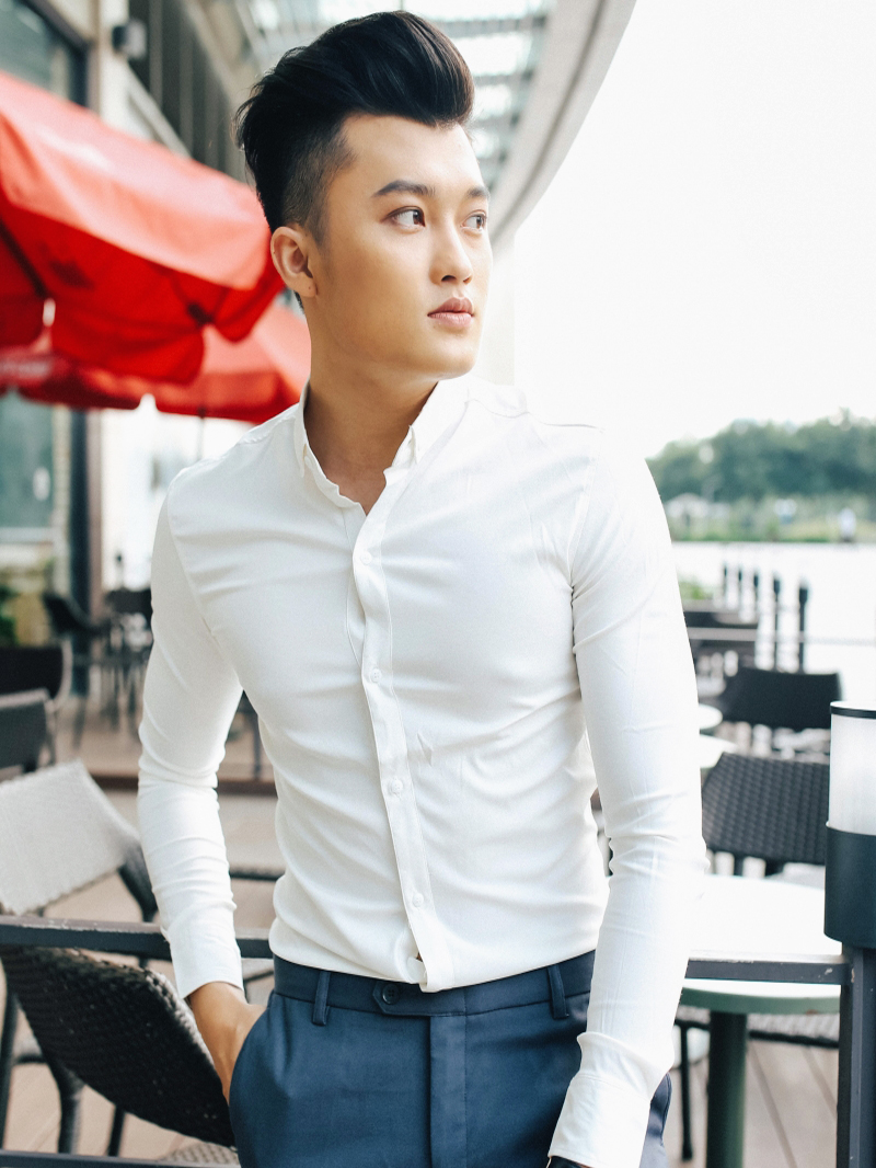 Áo Sơ Mi Hàn Quốc Trắng Trơn ASM843