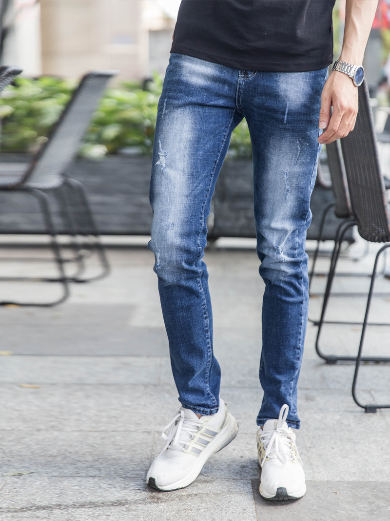 Quần Jeans Rách Xanh Đen QJ1632