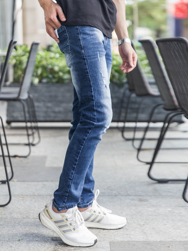 Quần Jeans Rách Xanh Đen QJ1632