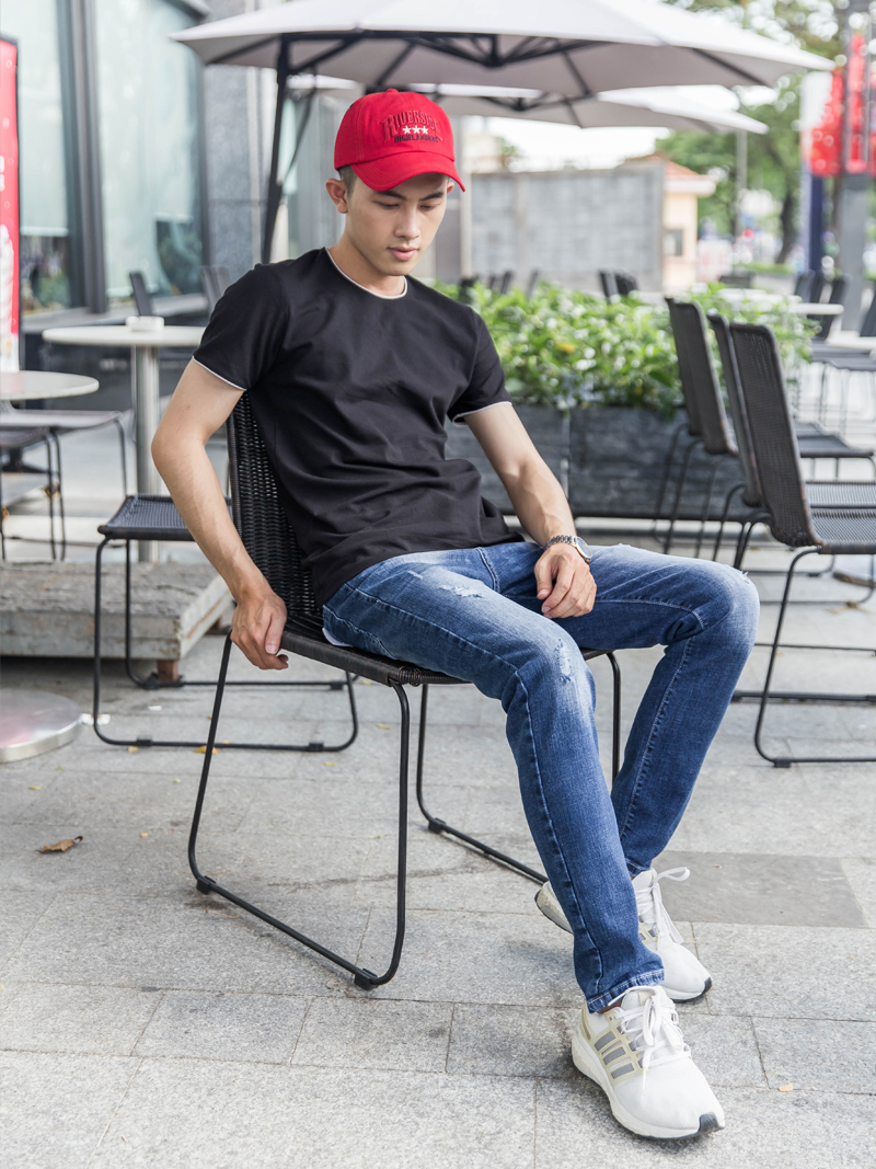 Quần Jeans Rách Xanh Đen QJ1632