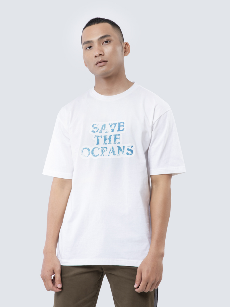 Áo Thun In Save The Oceans AT837 Màu Trắng