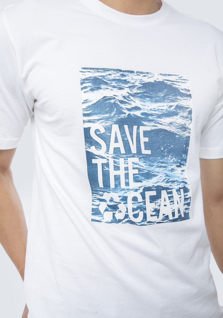 Áo Thun In Save The Oceans AT832 Màu Trắng