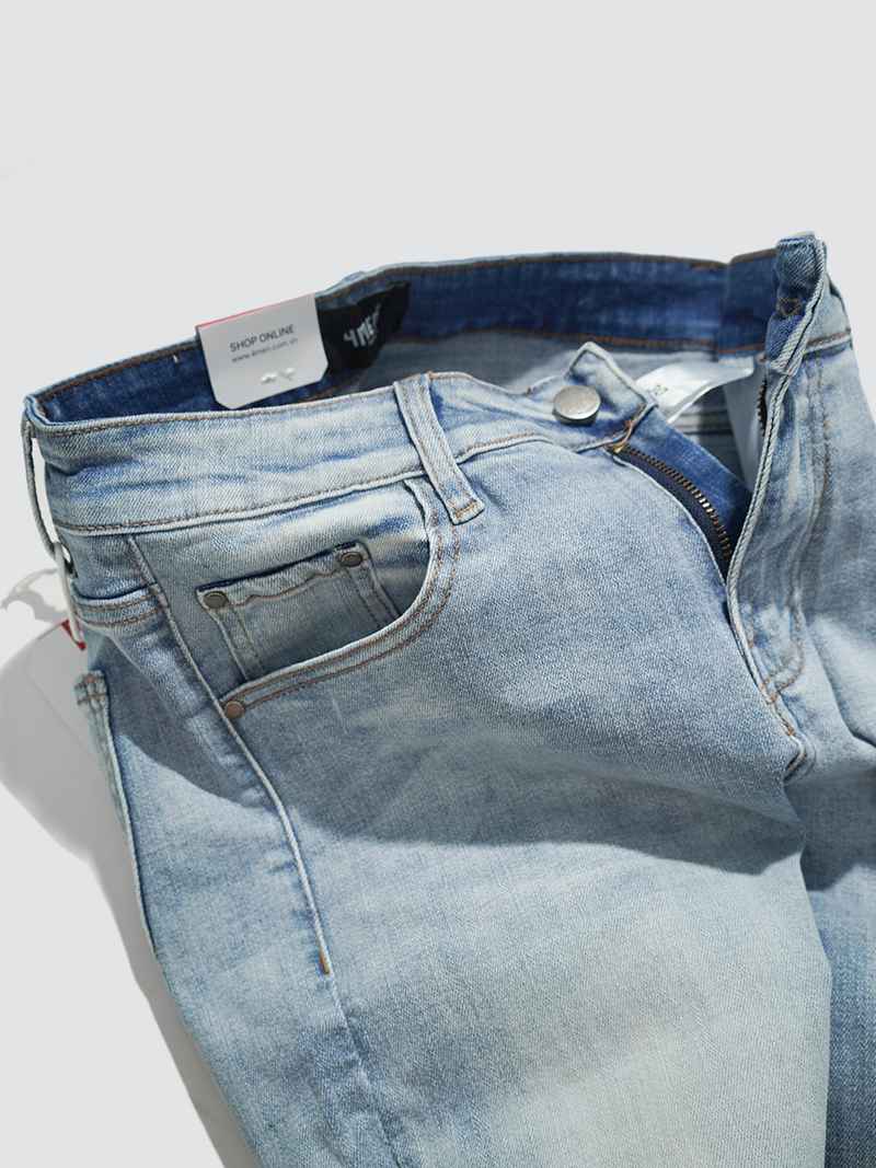 Quần Jeans Trơn Form Slimfit QJ017 Màu Xanh